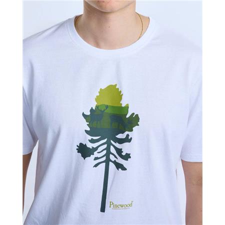 TEE SHIRT MANCHES COURTES HOMME PINEWOOD FINNVEDEN RECYCLED OUTDOOR - BLANC MEL PINE TREE