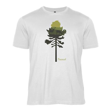 Tee Shirt Manches Courtes Homme Pinewood Finnveden Recycled Outdoor - Blanc Mel Pine Tree