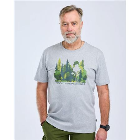 TEE SHIRT MANCHES COURTES HOMME PINEWOOD FINNVEDEN RECYCLED OUTDOOR - GRIS FOREST