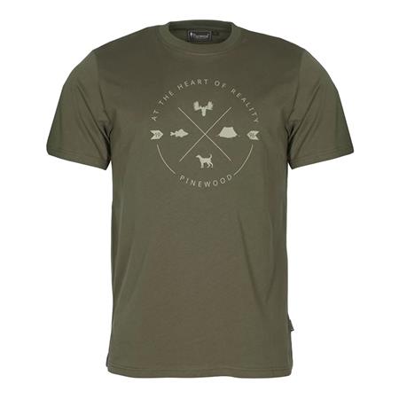 Tee Shirt Manches Courtes Homme Pinewood Finnveden Trail - Olive