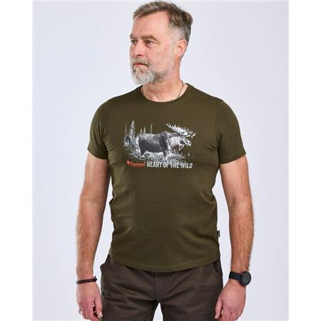 TEE SHIRT MANCHES COURTES HOMME PINEWOOD MOOSE - VERT