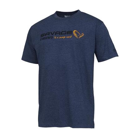 Tee Shirt Manches Courtes Homme Savage Gear Signature Logo - Bleu