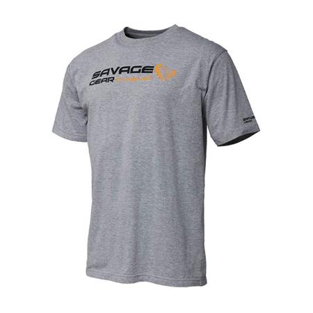 Tee Shirt Manches Courtes Homme Savage Gear Signature Logo - Gris