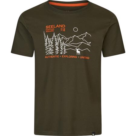 Tee-Shirt Manches Courtes Homme Seeland Paysage - Pine Green