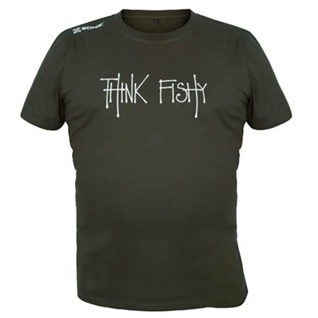 Tee Shirt Manches Courtes Homme Sonik By Think Fishy Art - Kaki