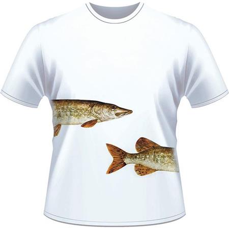 Tee Shirt Manches Courtes Homme Ultimate Fishing Brochet - Blanc