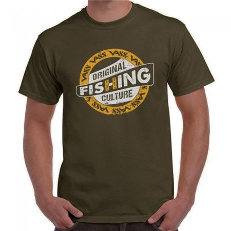 Tee Shirt Manches Courtes Homme Vass Fishing Culture Printed T-Shirt - Kaki