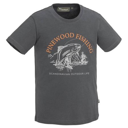 Tee Shirt Manches Courtes Junior Pinewood Fish Kid - Anthracite