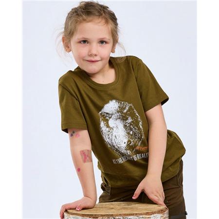 TEE SHIRT MANCHES COURTES JUNIOR PINEWOOD WILD BOAR K - OLIVE