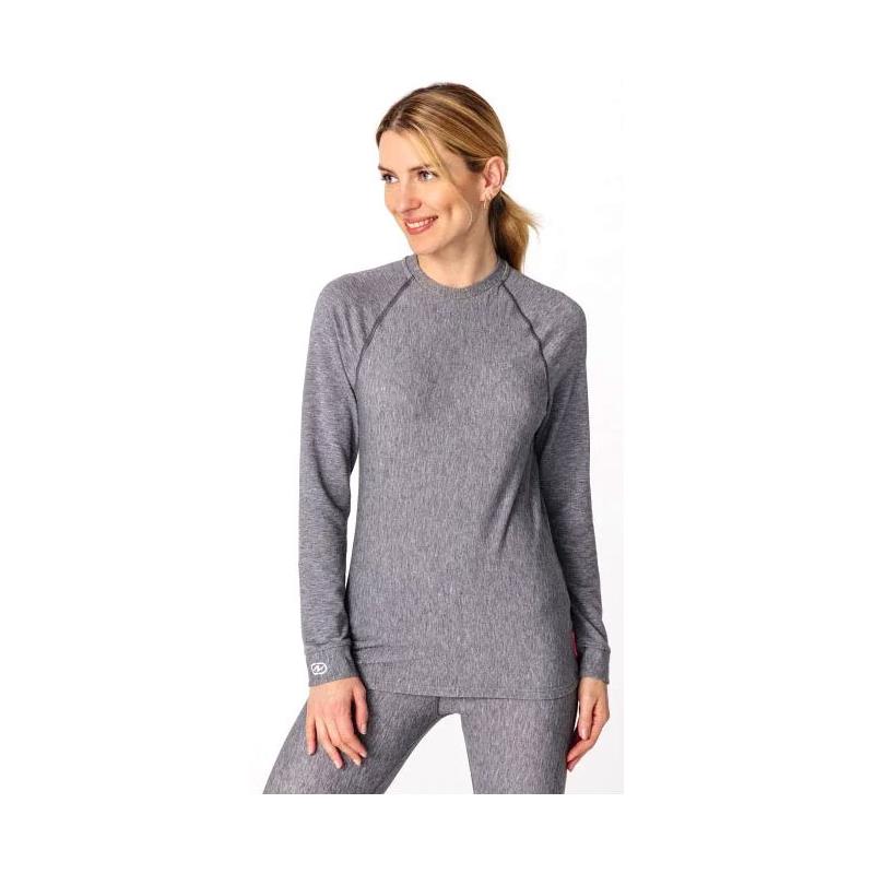TEE SHIRT MANCHES LONGUES FEMME DAMART COMFORT THERMOLACTYL 3 COL ROND -  GRIS