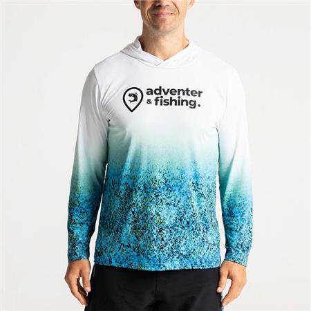 Tee Shirt Manches Longues Homme Adventer & Fishing Golon Anti Uv - Bleu