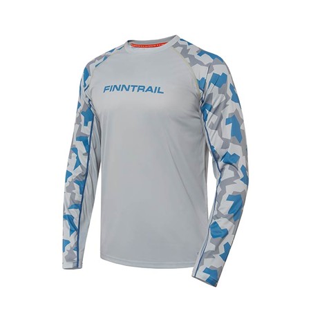 Tee Shirt Manches Longues Homme Finntrail Anti Uv Wave - Gris