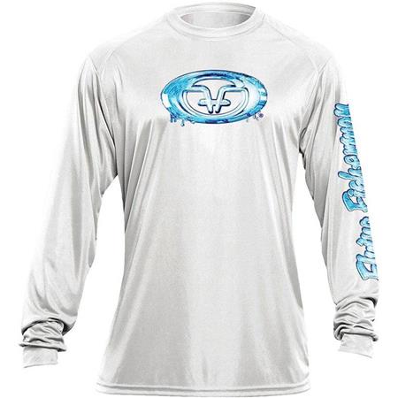 TEE SHIRT MANCHES LONGUES HOMME FLYING FISHERMAN WATER LOGO - BLANC