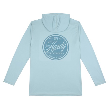 TEE SHIRT MANCHES LONGUES HOMME HARDY SCRIPT PERFORMANCE UPF HOODIE - CRYSTAL BLUE