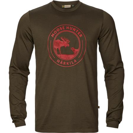 Tee Shirt Manches Longues Homme Harkila Game L/S - Willow Green Moose