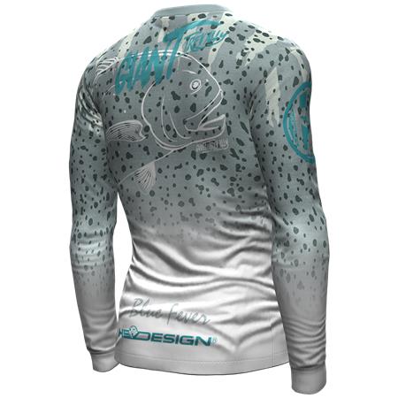 TEE SHIRT MANCHES LONGUES HOMME HOT SPOT DESIGN OCEAN PERFORMANCE GIANT TREVALLY - GRIS
