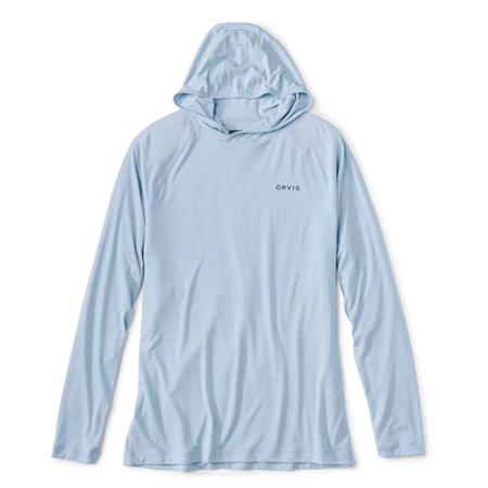 TEE SHIRT MANCHES LONGUES HOMME ORVIS DRICAST LOGO HOODIE - BLUE FOG