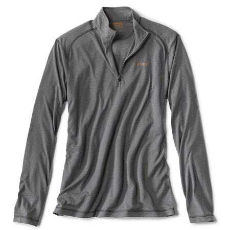Tee Shirt Manches Longues Homme Orvis Drirelease 1/4 Zip - Gris
