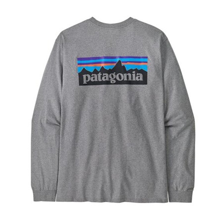 Tee-Shirt Manches Longues Homme Patagonia L/S P-6 Logo Responsibili-Tee - Gravel Heather