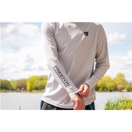 TEE SHIRT MANCHES LONGUES HOMME PRESTON INNOVATIONS PERFORMANCE SUN SHIRT UPF-40 - GRIS