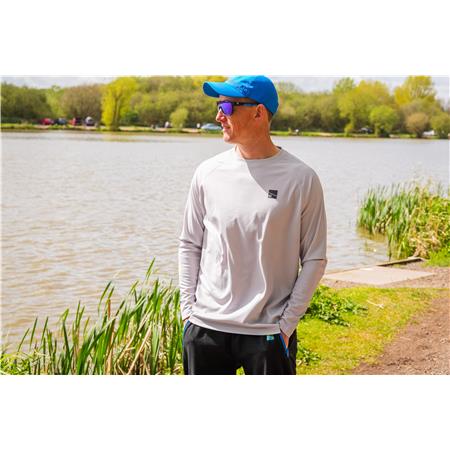 TEE SHIRT MANCHES LONGUES HOMME PRESTON INNOVATIONS PERFORMANCE SUN SHIRT UPF-40 - GRIS