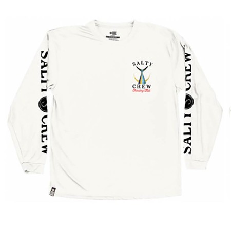 Tee Shirt Manches Longues Homme Salty Crew Tailed L/S Tech Tee Rashguard - White