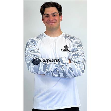 Tee Shirt Manches Longues Outwater Camp One - Blanc Camo