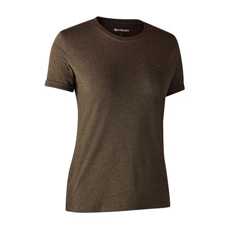 TEE-SHIRT MANICHE CORTE DONNA - VERDE/MARONE DEERHUNTER BASIQUE - VERT/MARRON - PACCHETTO DI 2