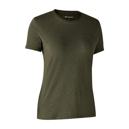 TEE-SHIRT MANICHE CORTE DONNA - VERDE/MARONE DEERHUNTER BASIQUE - VERT/MARRON - PACCHETTO DI 2