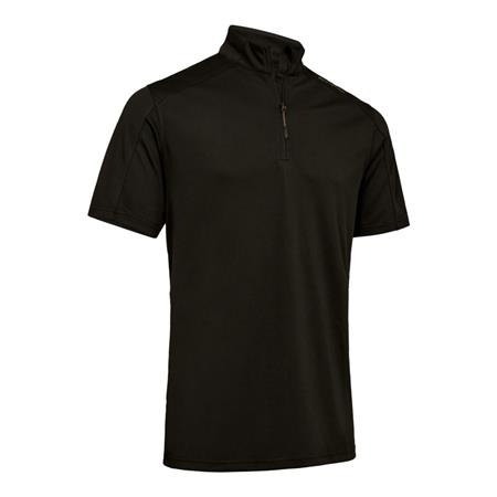 Tee Shirt Maniche Corte Uomo Deerhunter Climate Demi-Zippé Avec 37.5 Technology - Forest Green