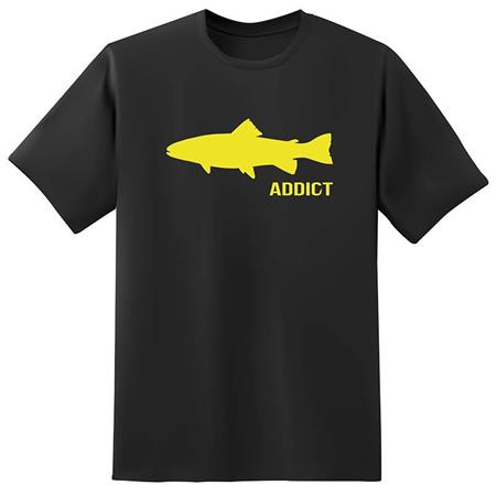 Tee Shirt Maniche Corte Uomo Fishxplorer Addict Truite - Nero