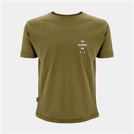 TEE SHIRT MANICHE CORTE UOMO KUMU TRUE LEATHER - KAKI
