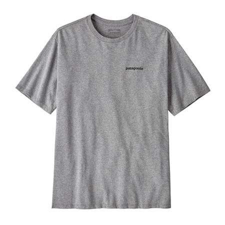 TEE SHIRT MANICHE CORTE UOMO PATAGONIA MEN'S P-6 LOGO RESPONSIBILI-TEE - GRAVEL MELANGE
