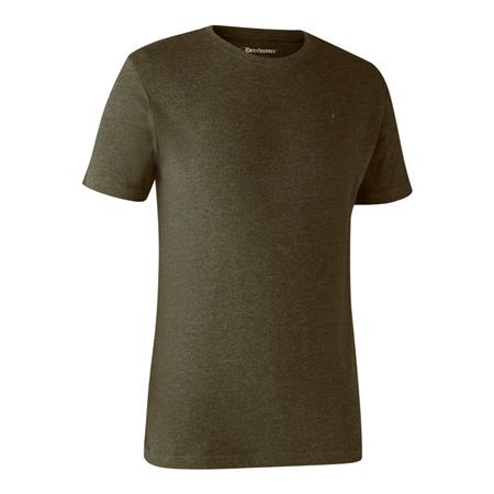 TEE-SHIRT MANICHE CORTE UOMO - VERDE/MARONE DEERHUNTER BASIQUE - VERT/MARRON - PACCHETTO DI 2