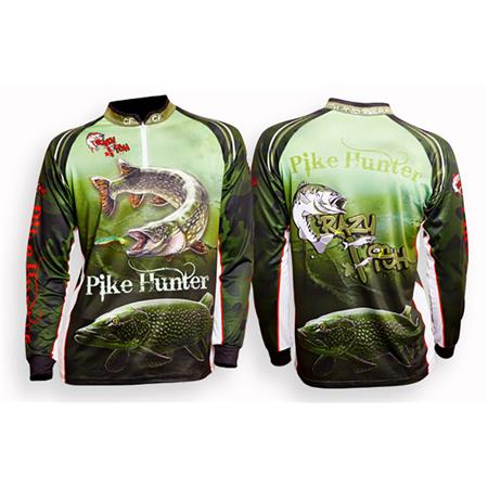 Tee Shirt Maniche Lunghe Bambino Crazy Fish Luccio Camo Traspirante Protezione Uv - Camuflaje - Mimetico