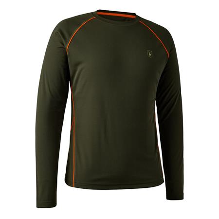 Tee Shirt Maniche Lunghe Uomo Deerhunter Chamois - Forest Green