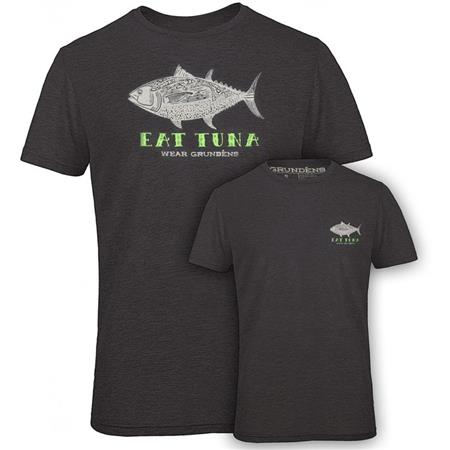 TEE SHIRT MET KORTE MOUWEN VOOR MANNEN - GRIJS GRUNDÉNS EAT TUNA HEATHER CHARCOAL - GRIS