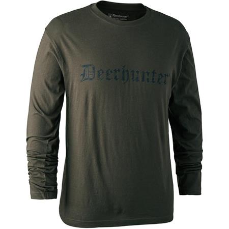 Tee Shirt Met Lange Mouwen - Bark Green Deerhunter Logo L/S - Bark Green