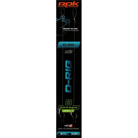 Terminale Rok Fishing D-Rig Curve Shank Barbless - Pacchetto Di 2