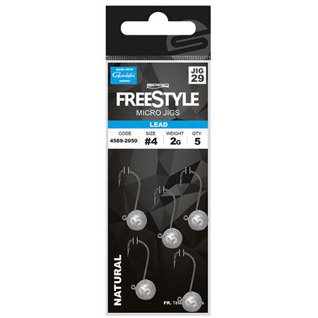 TESTA PIOMBATA FREESTYLE MICRO JIG29 - NATURALE - PACCHETTO DI 5