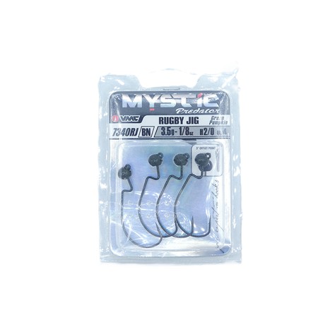 Tete Plombee Carnassier Vmc Rugby Jig 7340Rj - Black Nickel - Pack - N° 2/0 - 3.5G