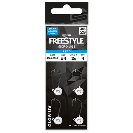 TËTE PLOMBÉE FREESTYLE MICRO JIG29 - GLOW WHITE - PAR 4