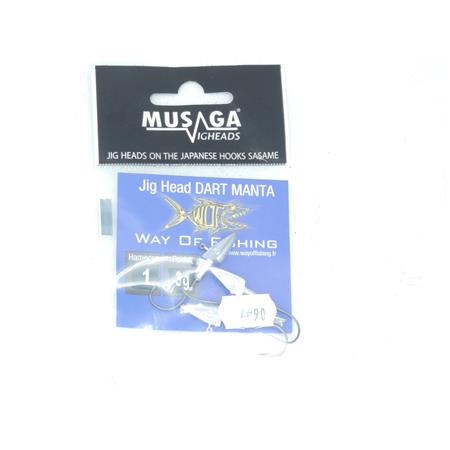 Tête Plombée Musaga Jig Head Dart Manta - N°1 - 3G - Par 4