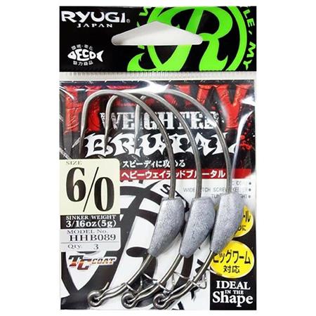 Texanischer Haken Ryugi Heavy Weighted Brutal - 3Er Pack