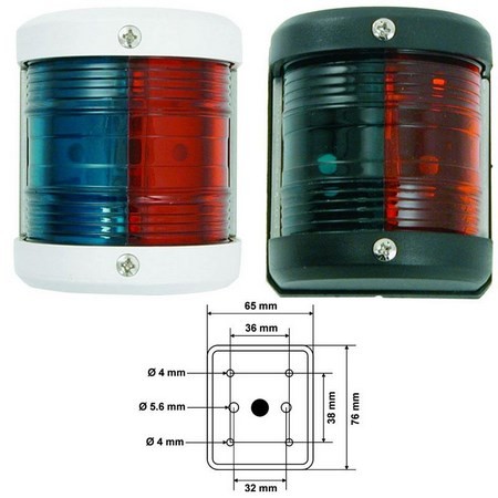 Tofarvet Lanterne Vert / Rouge Euromarine Stor Model