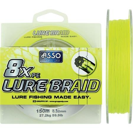 Trança Asso Lure Braid 8X Jaune - 150M