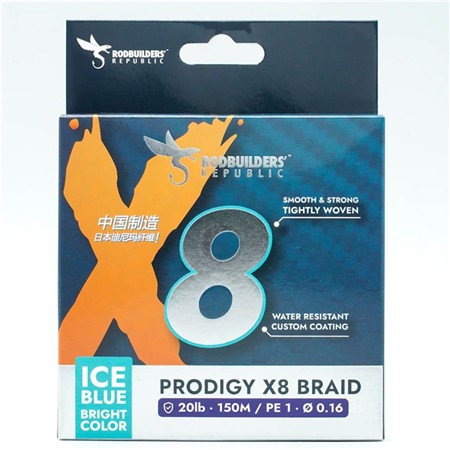 Trança - Ice Blue - 150M Rodbuilders Republic Prodigy X8 Braid - Ice Blue - 150M
