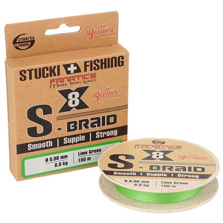 Trança - Lima Green - 150M Stucki Fishing S-Braid X8 - Lime Green - 150M