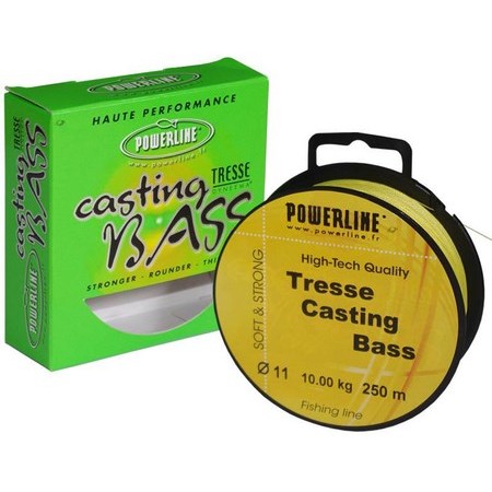 Trança Powerline Carna/Mer Casting Bass Jaune Fluo 250M
