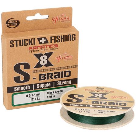Treccia Stucki Fishing S-Braid X8 - Verde Muschio - 150M